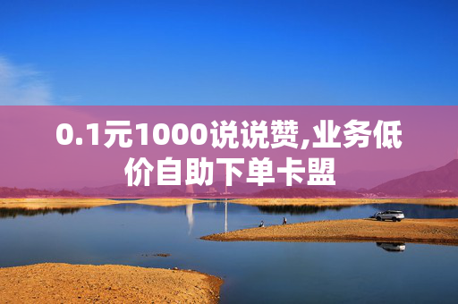 0.1元1000说说赞,业务低价自助下单卡盟