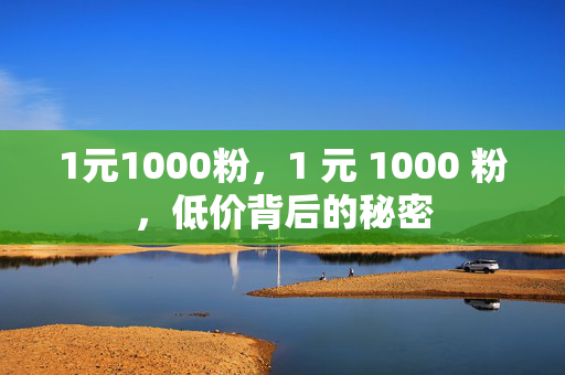 1元1000粉，1 元 1000 粉，低价背后的秘密