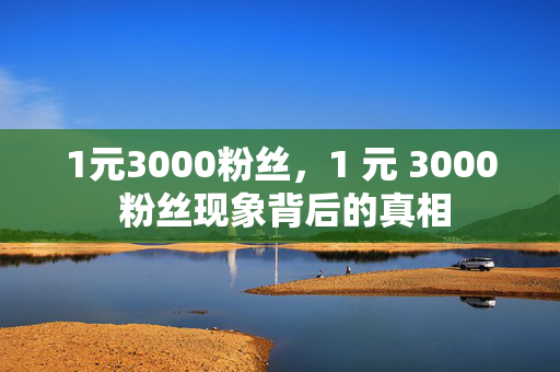 1元3000粉丝，1 元 3000 粉丝现象背后的真相