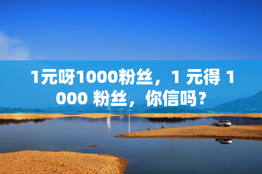 1元呀1000粉丝，1 元得 1000 粉丝，你信吗？