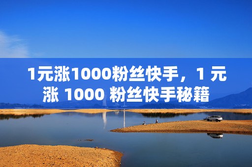 1元涨1000粉丝快手，1 元涨 1000 粉丝快手秘籍