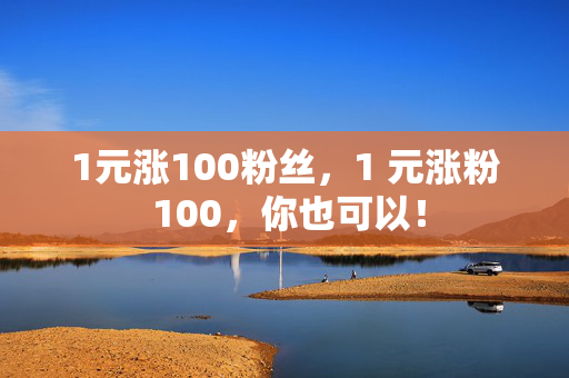 1元涨100粉丝，1 元涨粉 100，你也可以！