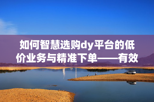 如何智慧选购dy平台的低价业务与精准下单——有效利用你资金的一把利剑！